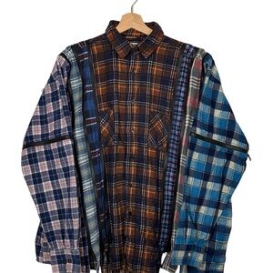 Rebuild by Needles 2025SS 7 Cuts Zipped Detachable Patchwork Shirt